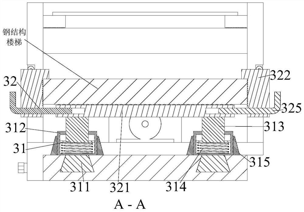 A fixed-point installation support device for steel structure building stairs