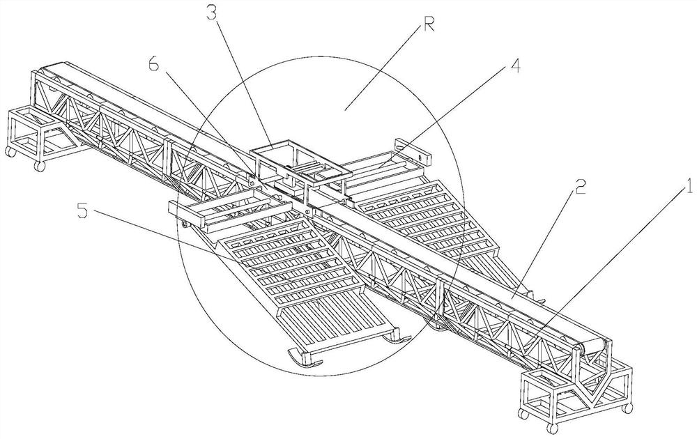 Automatic swinging device for seedling tray conveyor