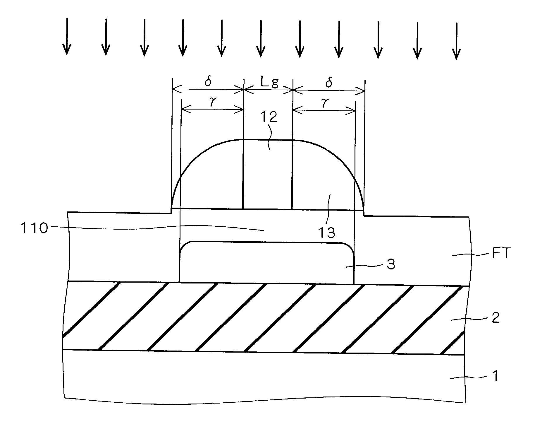 MOS transistor on an SOI substrate with a body contact and a gate insulating film with variable thickness
