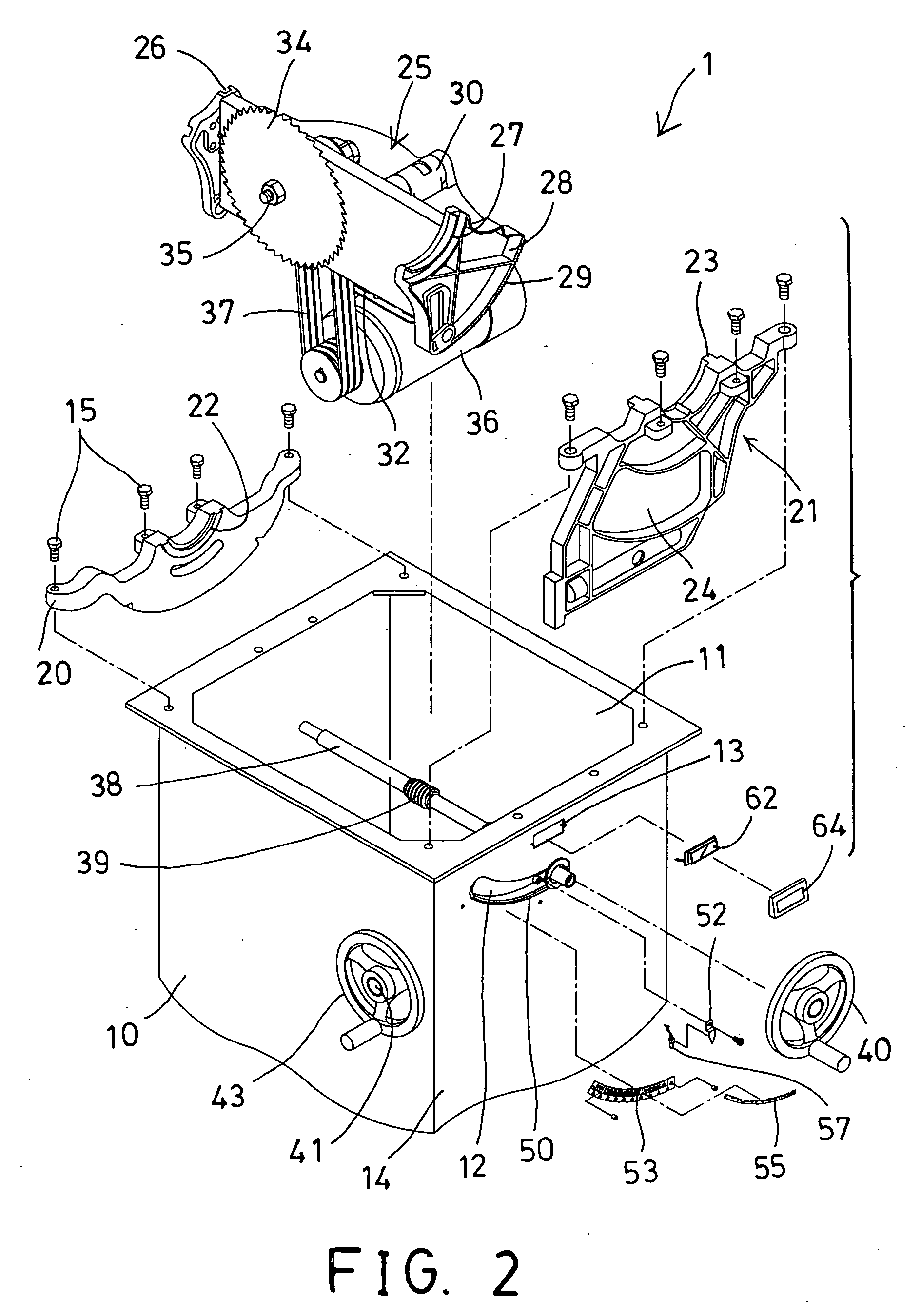 Angle indicating device for table saw