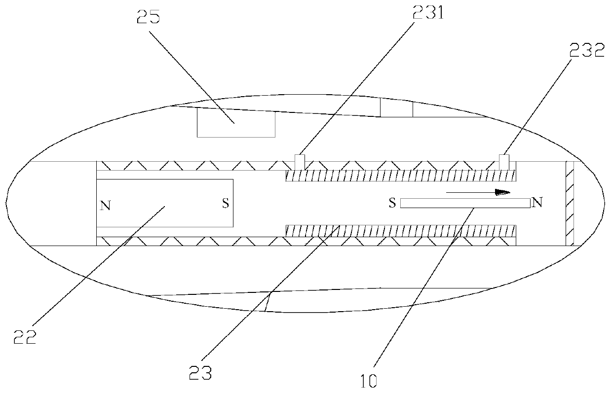 Force applying booster of gun firing pin and control circuit of force applying booster