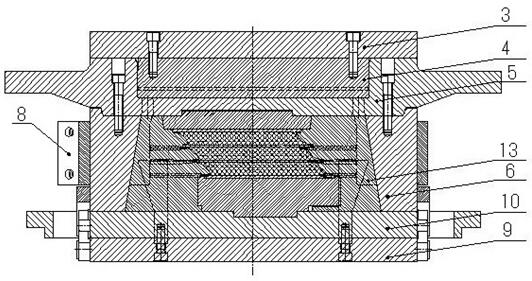 A V-shaped metal rubber spring automatic mold opening and closing mold and automatic mold opening and closing method