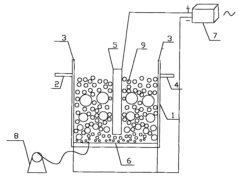 Electrochemical biological combined denitrification reactor