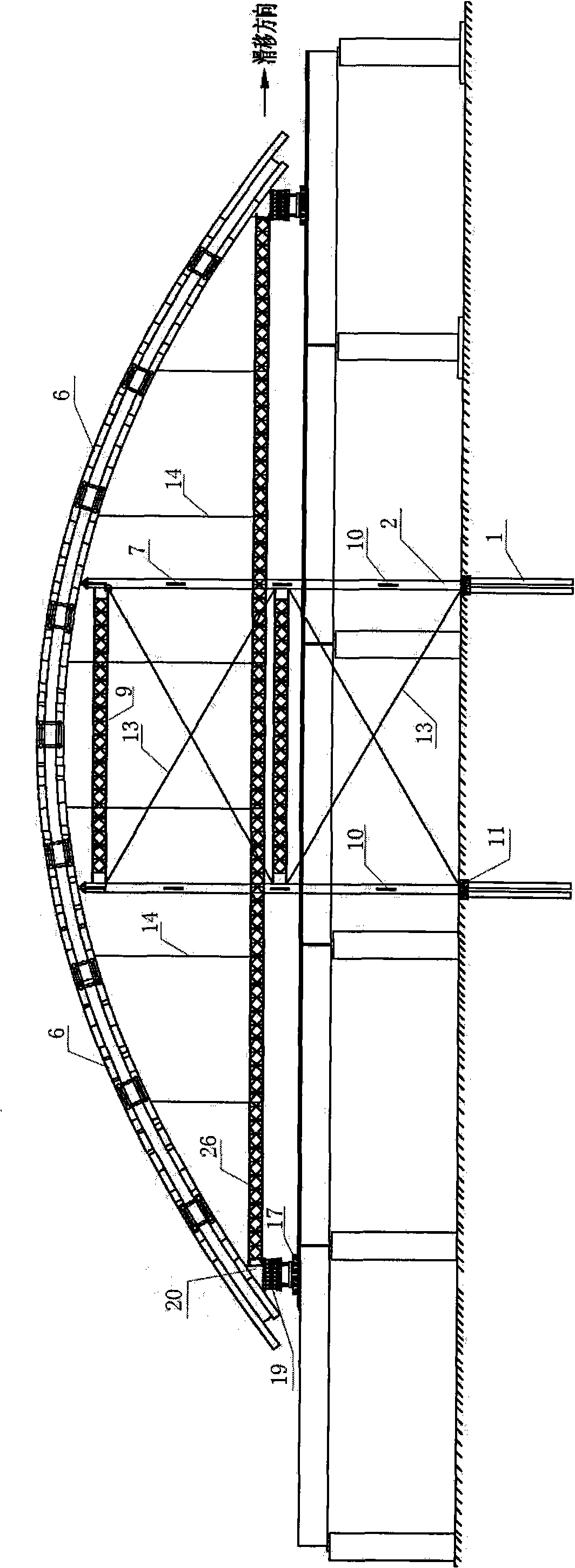 Construction method for integrally sliding large-span steel pipe arch of curved bridge