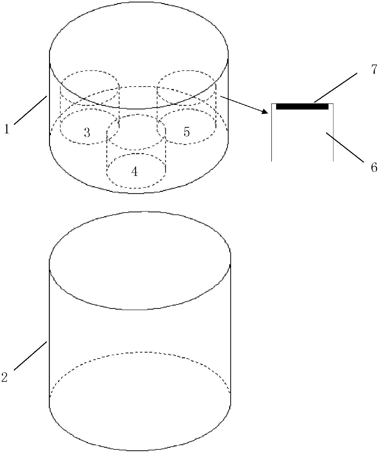 Crucible for growing silicon carbide monocrystal and having multiple growth cavities