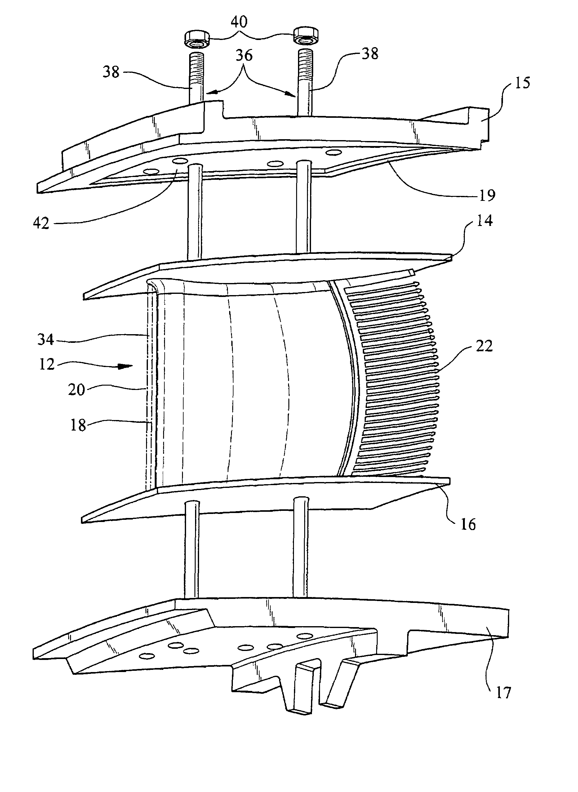 Support system for a composite airfoil in a turbine engine