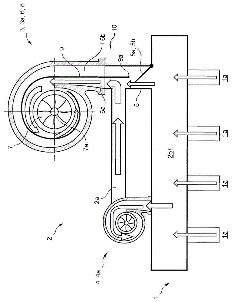 Supercharged internal combustion engine with exhaust-gas turbochargers arranged in series and method for operating an internal combustion engine of said type