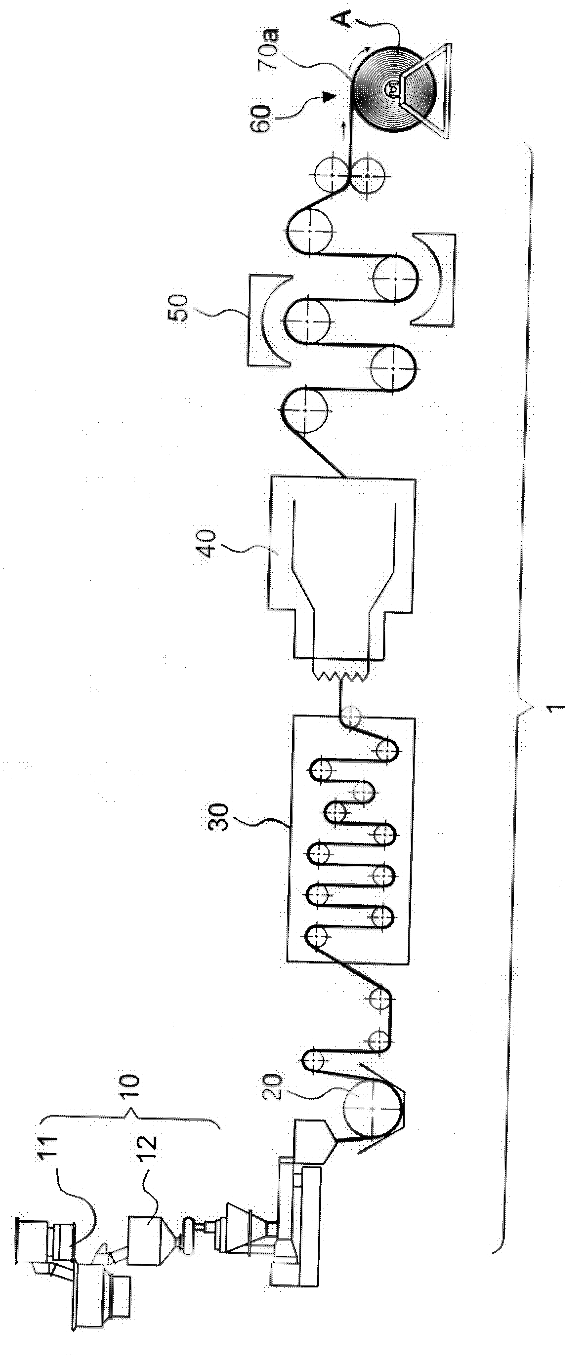 Integrated processing device of in-plant production of surface-coated and modified BOPP (Biaxially Oriented Polypropylene) synthetic paper