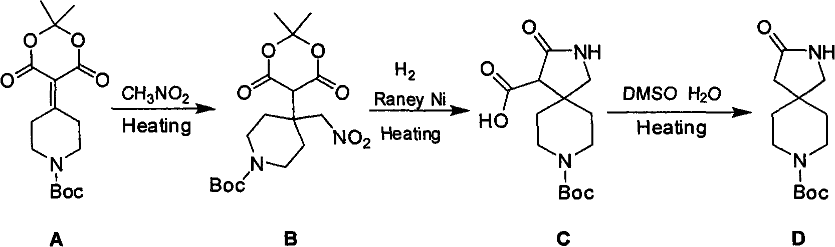 Preparation method of 3-carbonyl-2,8-diazepine helix[4.5]decane-8-carboxylic acid tert-butyl ester