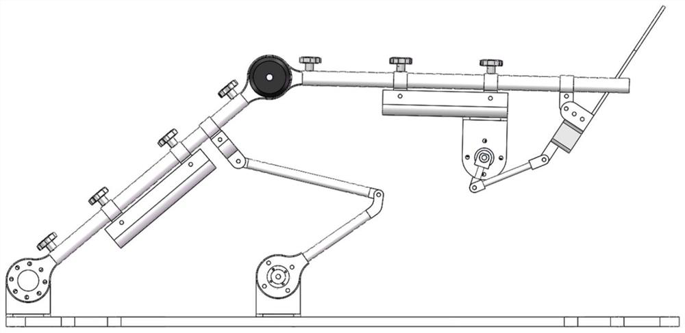 Hip, knee and ankle active and passive training rehabilitation apparatus based on four-bar mechanism