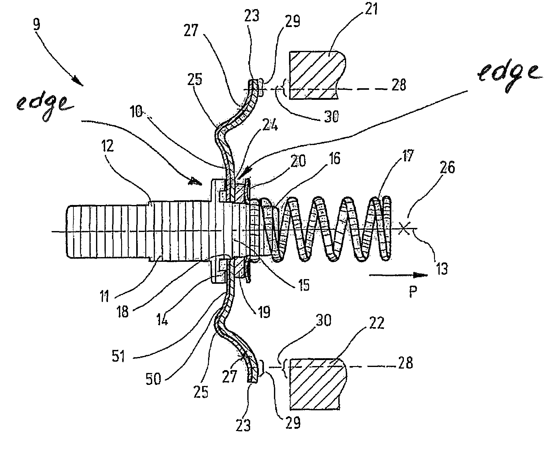Relay with self-resilient contact bridge