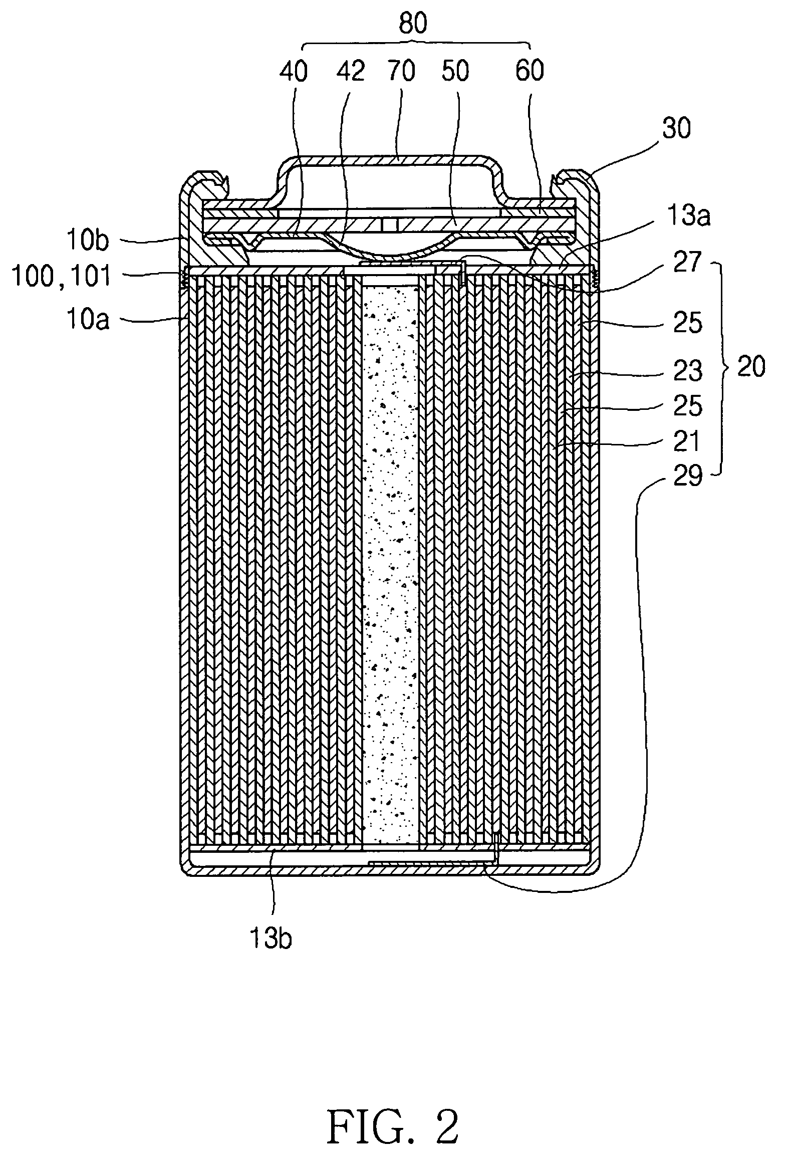 Cylindrical type secondary battery with upper and lower battery assemblies and fabrication method thereof