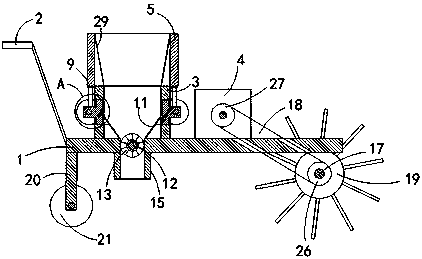 Fertilizer applicator with adjustable material storage space