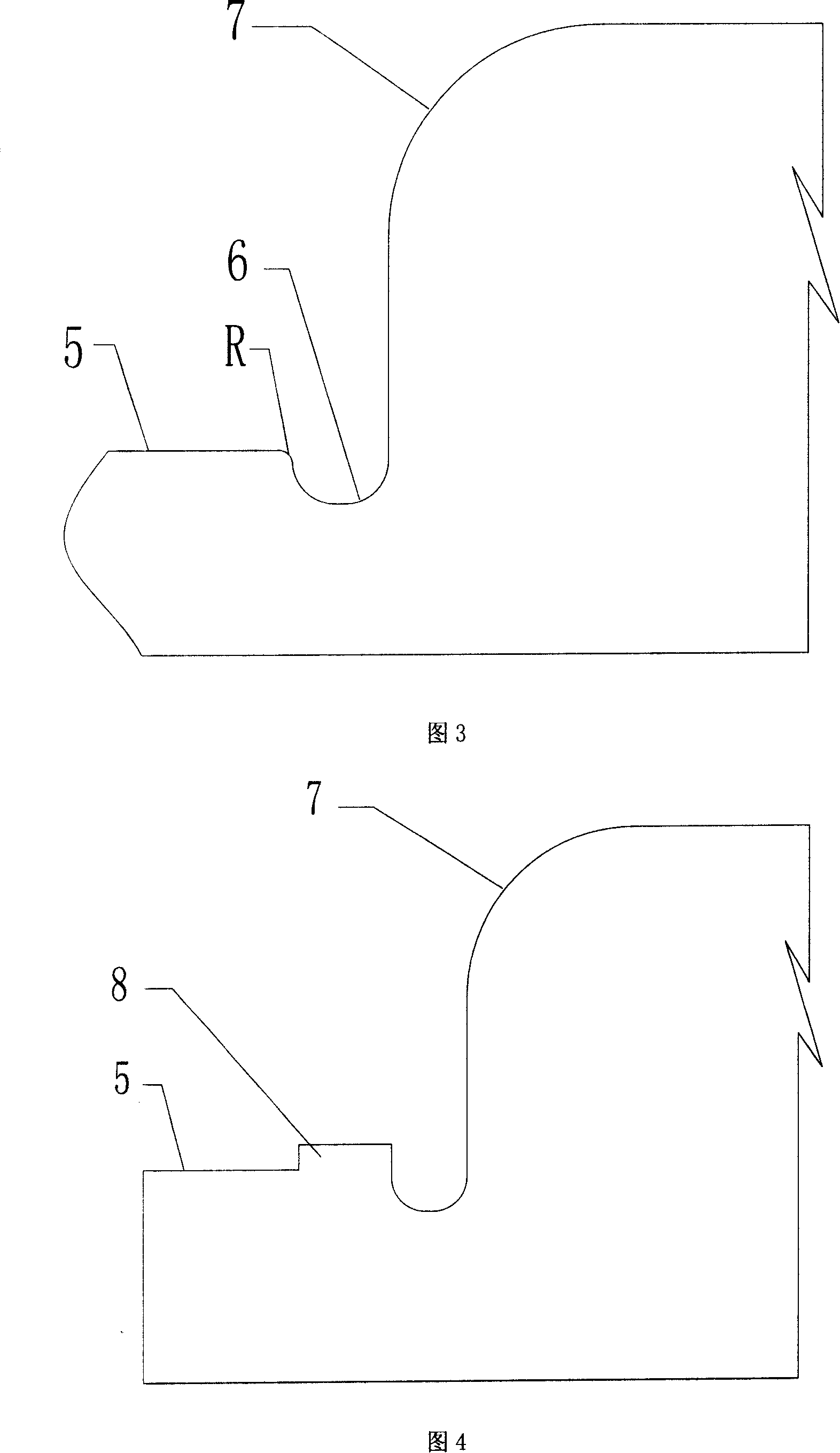 Method for preventing the generating of chamfer angle in the processing of corner angle