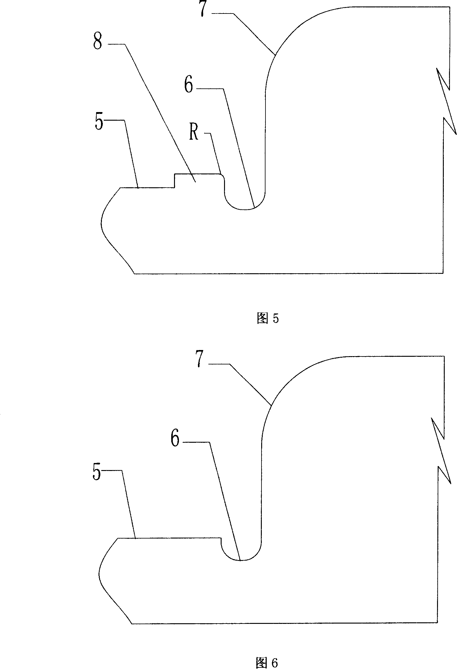 Method for preventing the generating of chamfer angle in the processing of corner angle