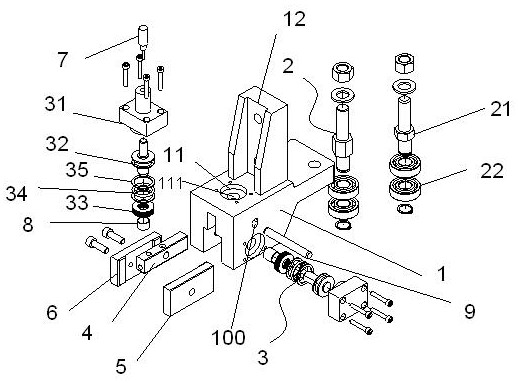 Sawing machine dynamic adjustment clamping guide structure