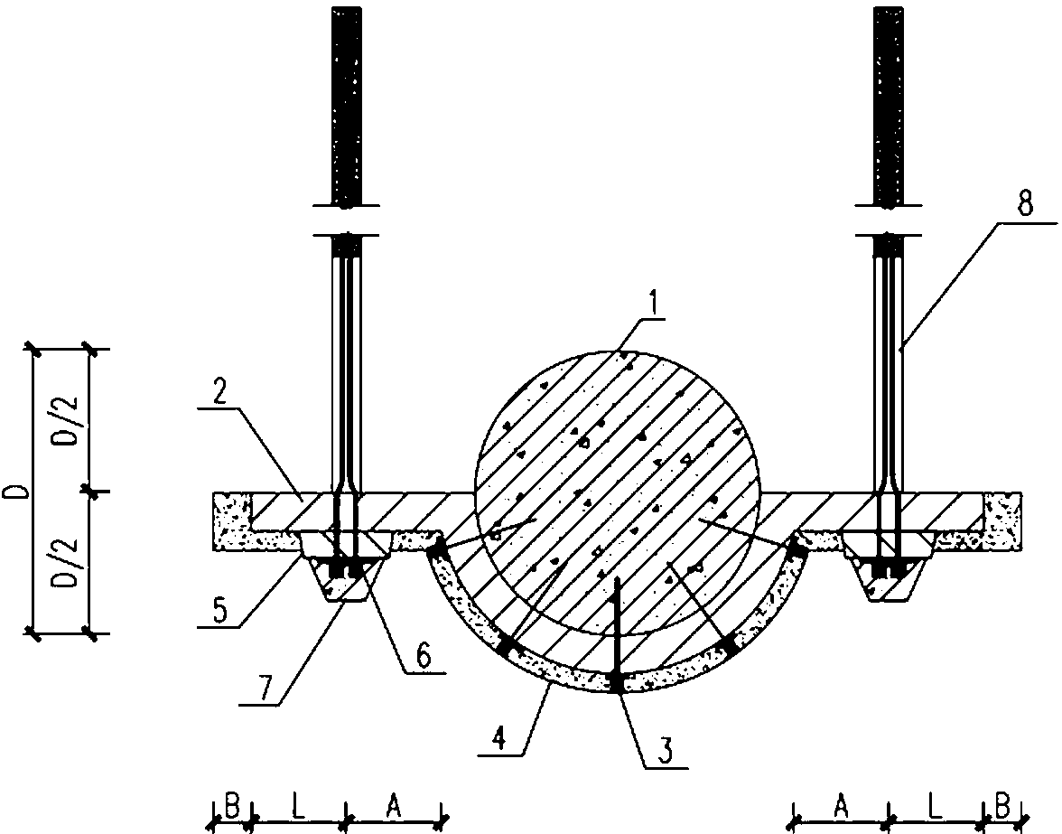 Hoop-type circular-section anchor-rod slide-resistant pile and construction method thereof