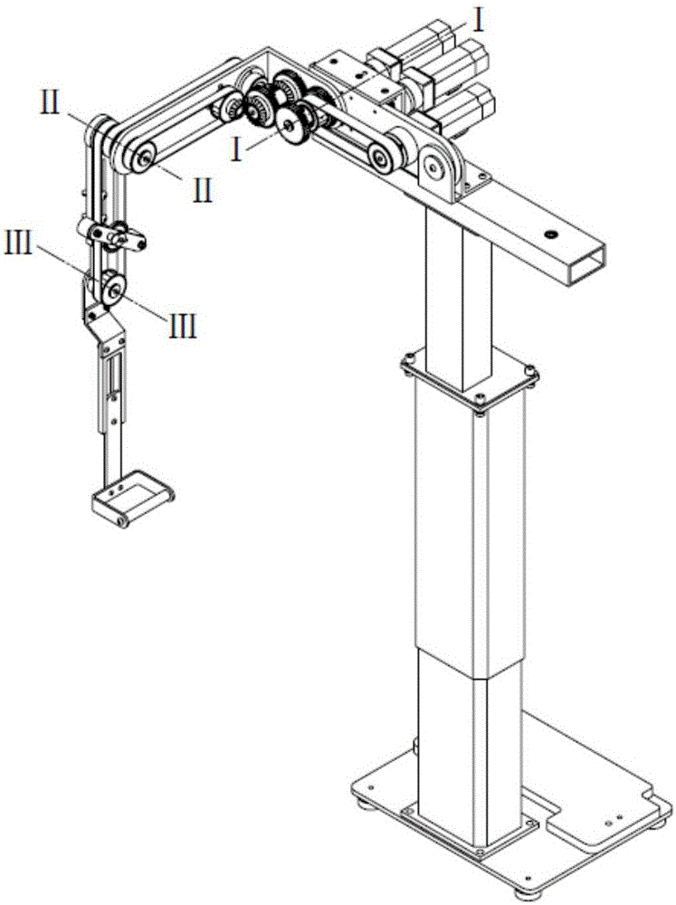Joint compound motion mechanical arm used for rehabilitation training of upper limb