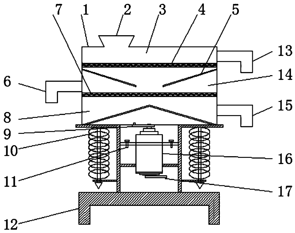 Soil particles with different particle sizes sorting device for soil nutrient measurement