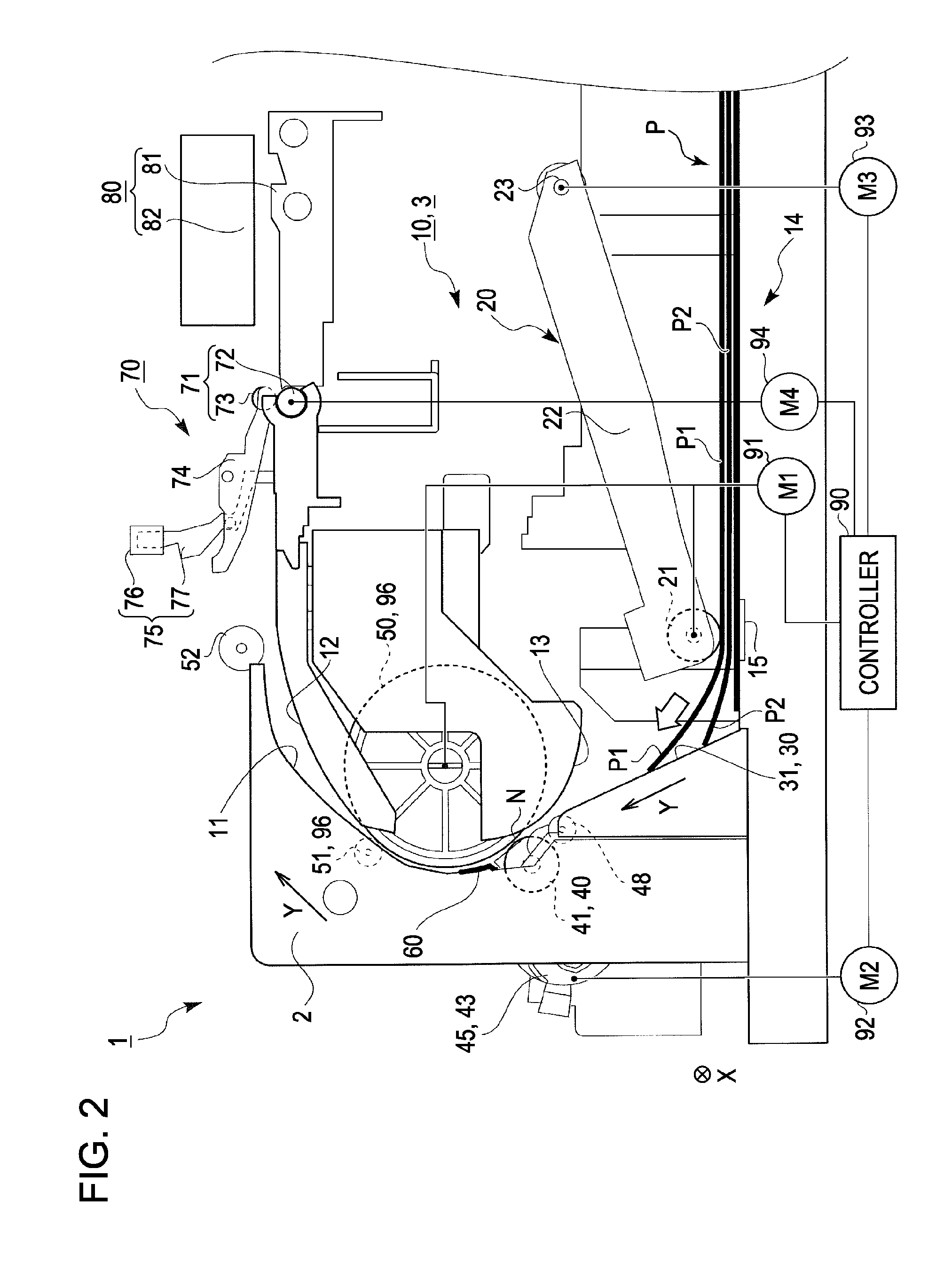 Medium feeding device and recording apparatus with separated reverse direction feed driving roller