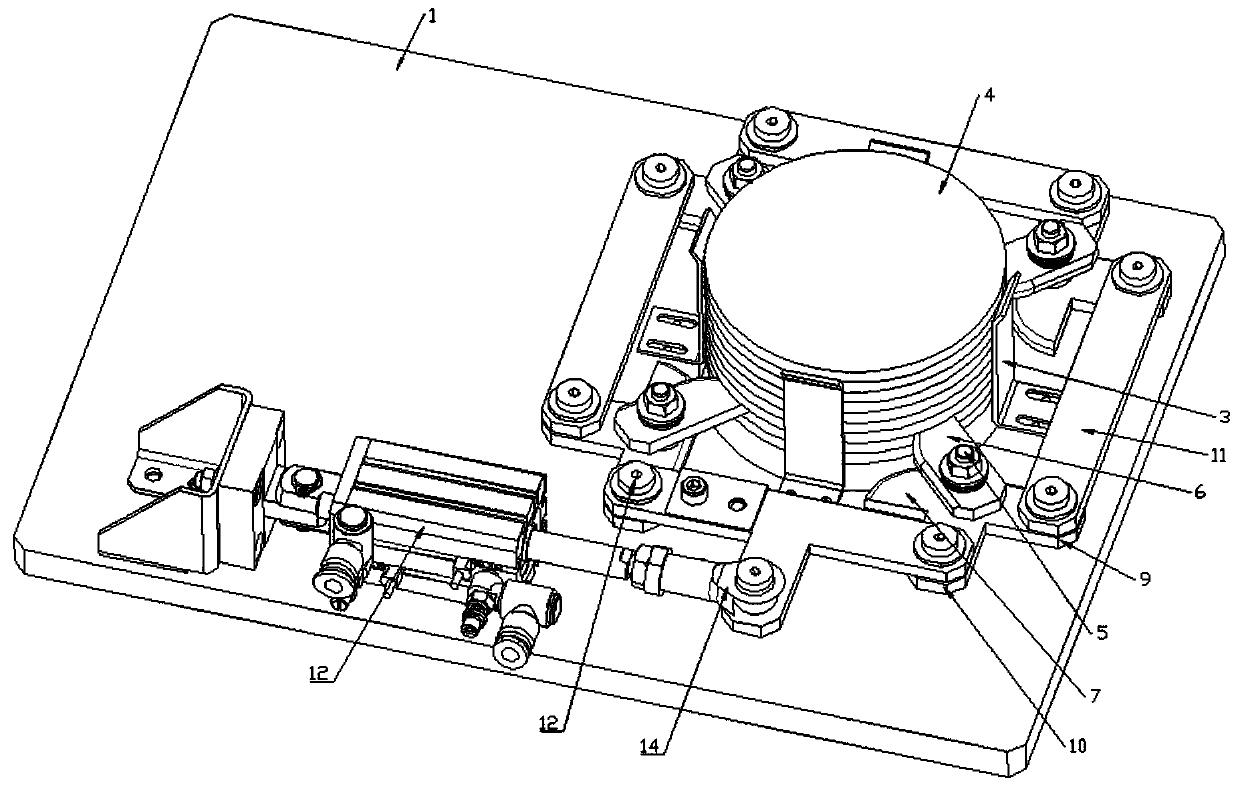 Tray separation mechanism driven by air cylinder
