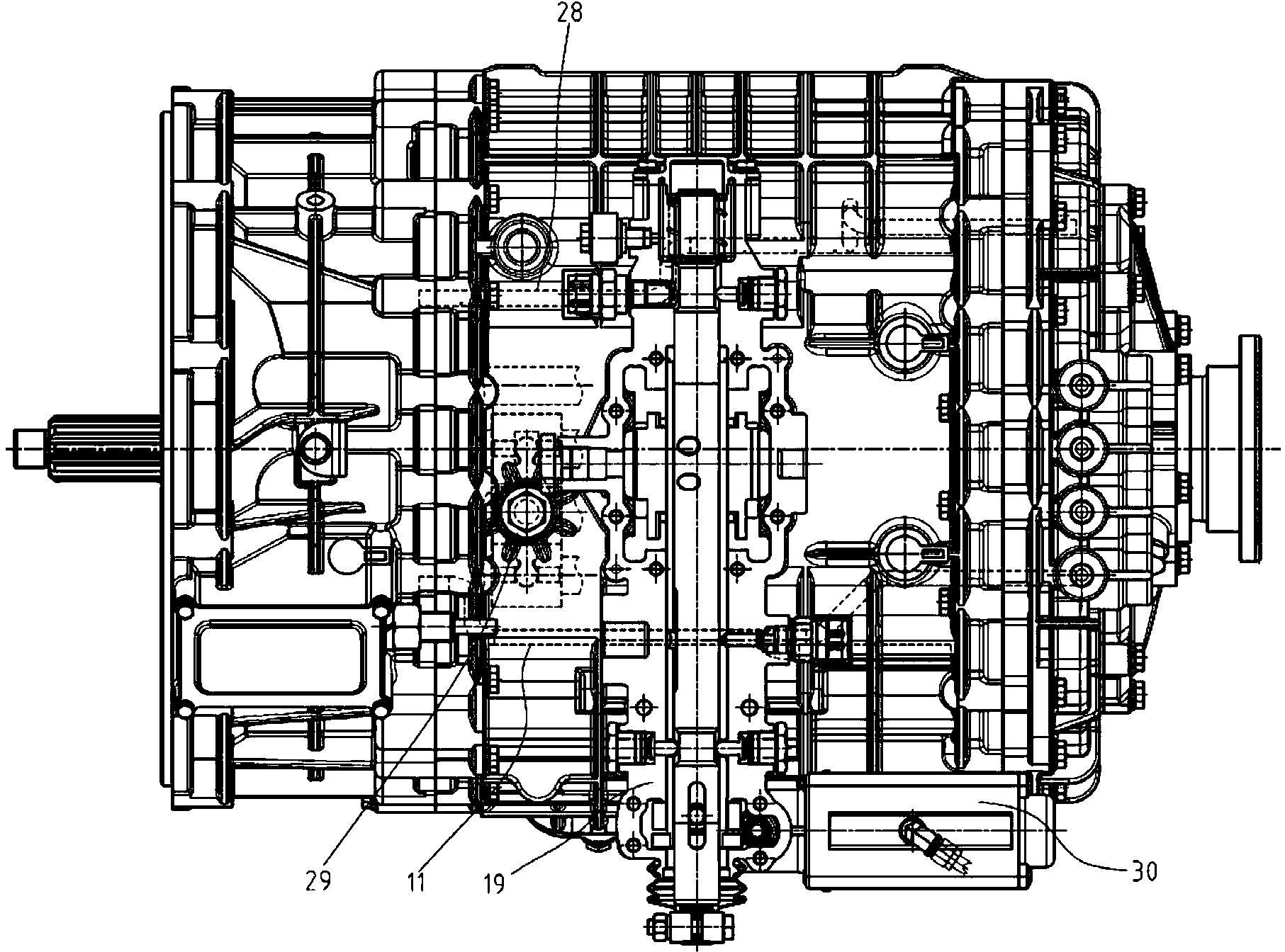 Six-gear automobile transmission