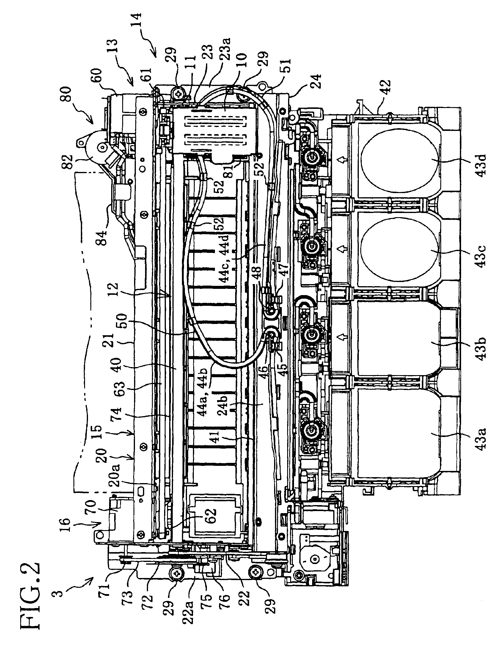 Printer with reinforcing cover and ink tube fixing portions