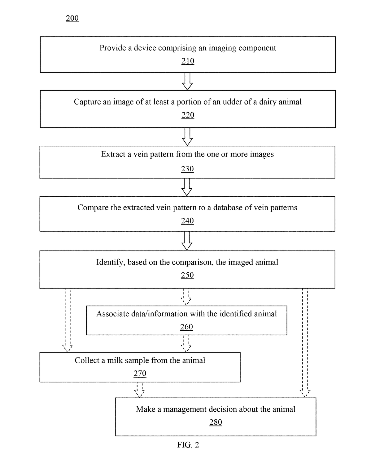Methods and Systems for Biometric Identification of Dairy Animals Using Vein Pattern Recognition