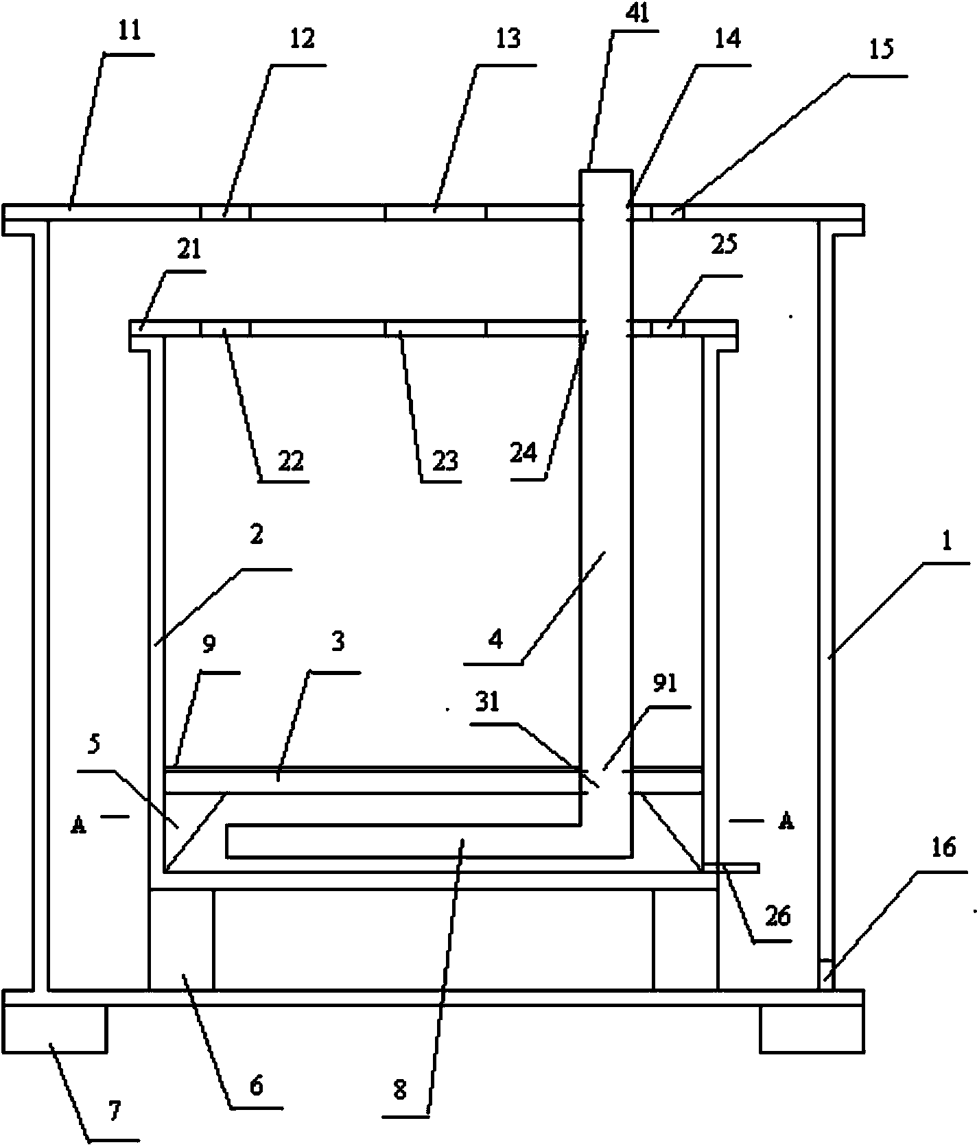 Temperature-control type double-layer cylindrical aerobic composting reactor