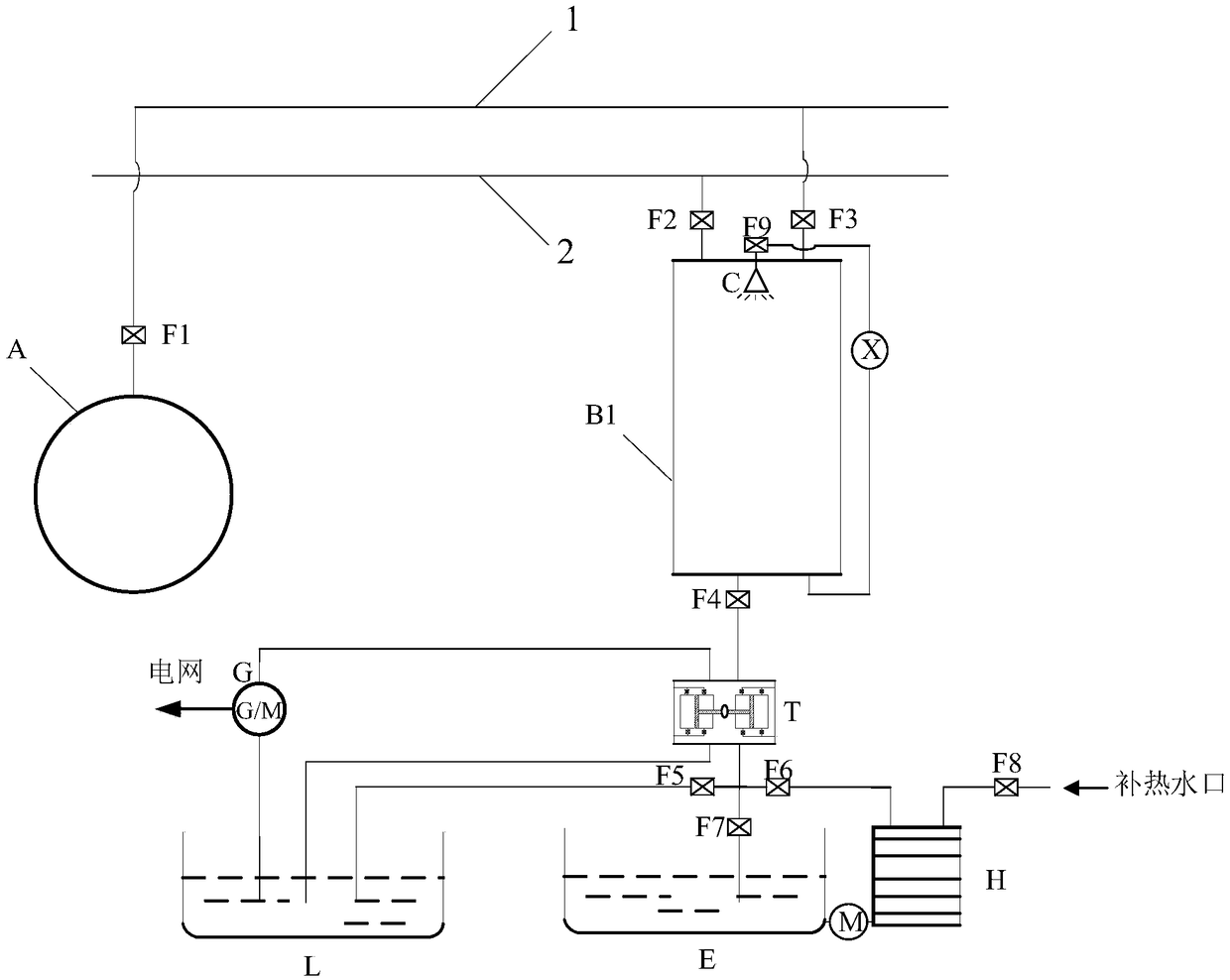 Isothermal compressed air energy storage system and high-efficiency power generation method