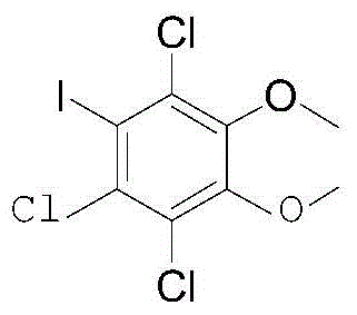 Preparation method of 1,2-dimethoxy-4-iodobenzene-3,5,6-trichlorobenzene