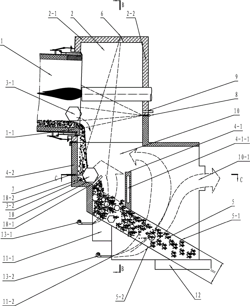 Sliding belt cooling machine