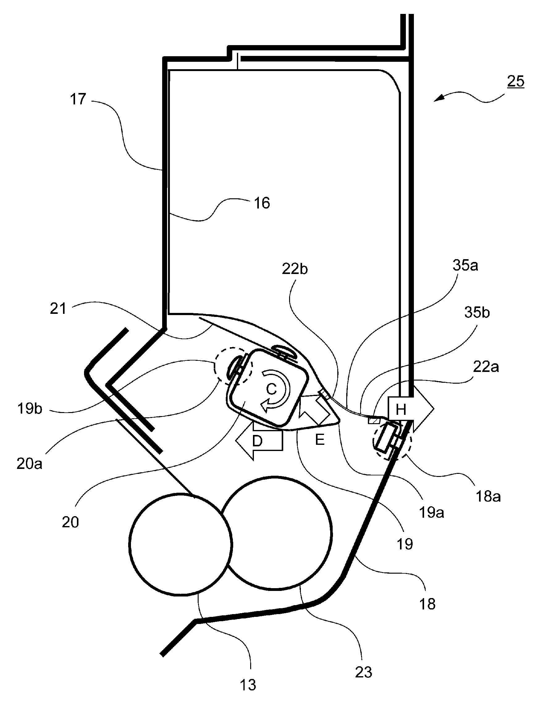 Developer accommodating container, process cartridge and electrophotographic image forming apparatus