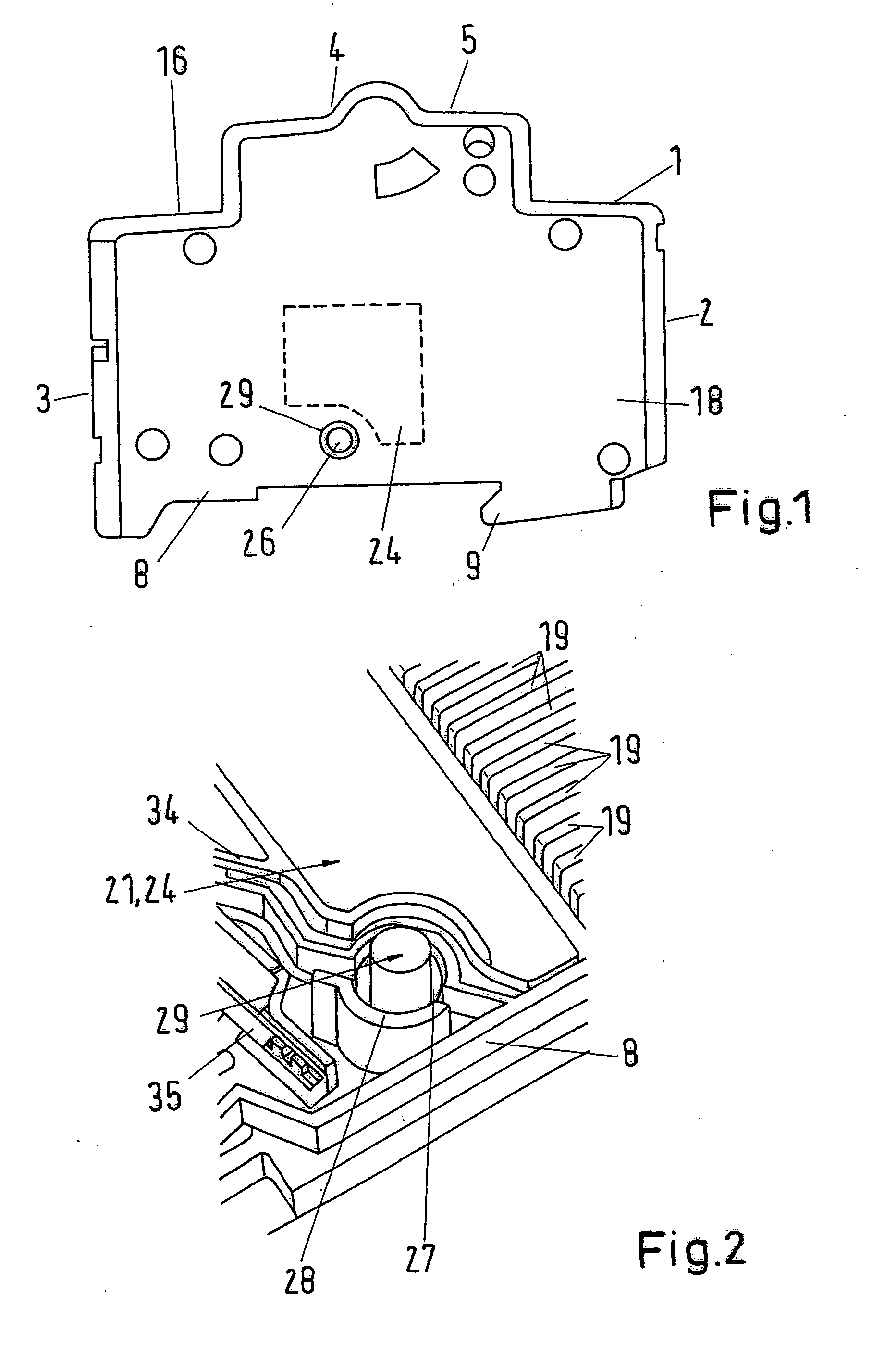 Electrical service switching device with an arc blowout device