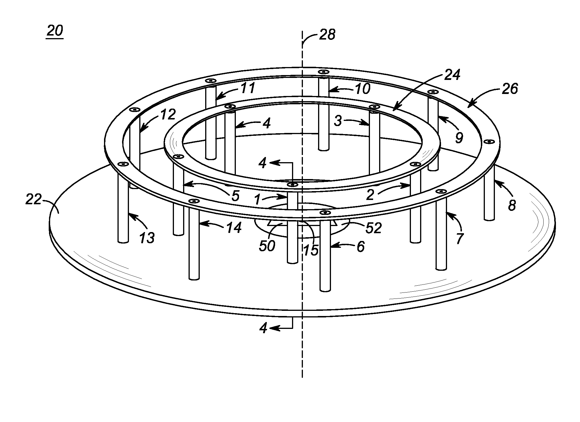 Low profile, antenna  array for an RFID reader and method of making same