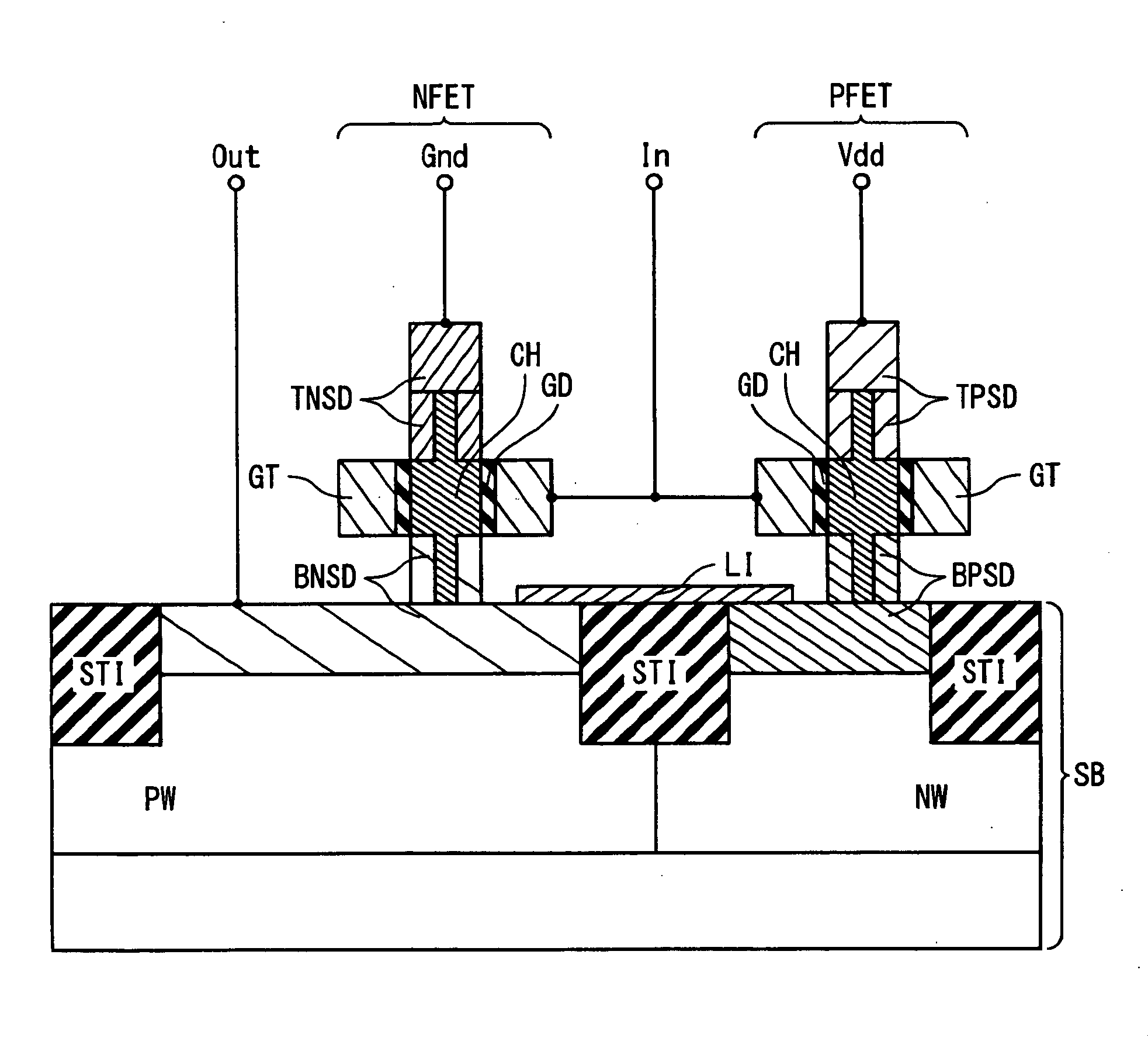 Semiconductor device having vertical field effect transistor and method of manufacturing the same