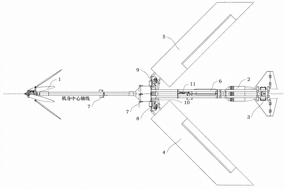 V-shaped empennage device suitable for sea and air across amphibious unmanned aerial vehicle