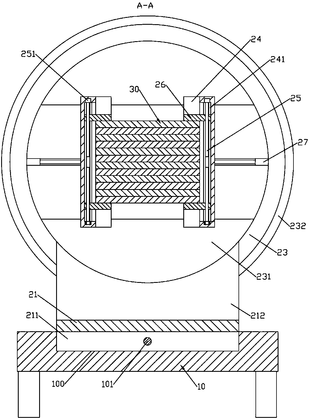 Transformer core stacking device to facilitate progress of subsequent procedures