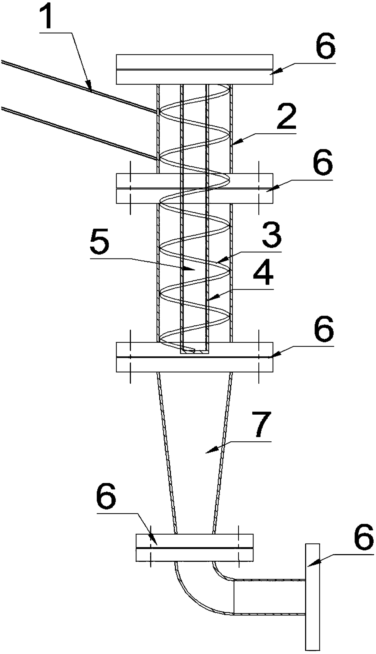 Vertical rotational flow phase-splitting capacitance integrated water content measurement device