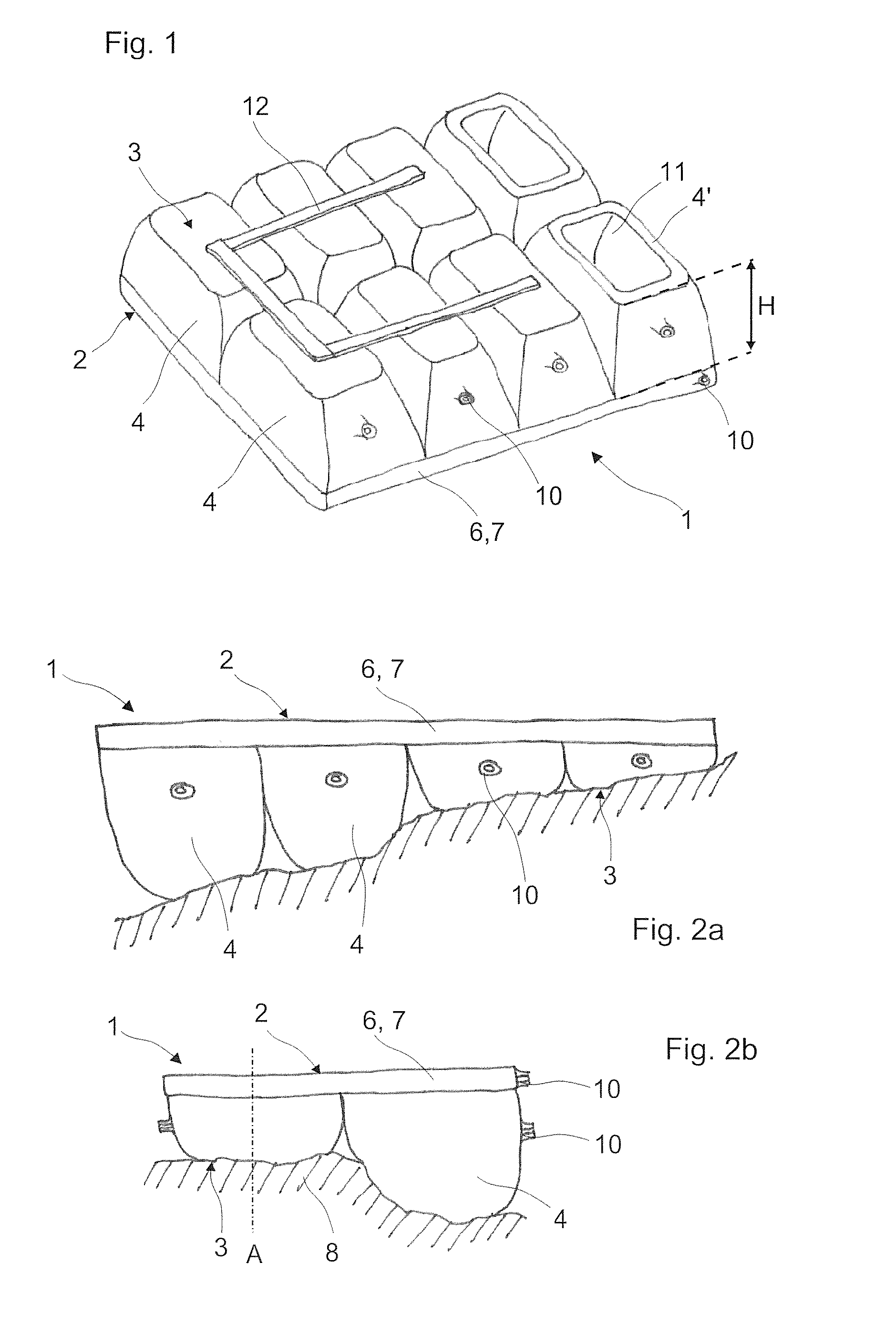 Lying system and leveling device for a lying system