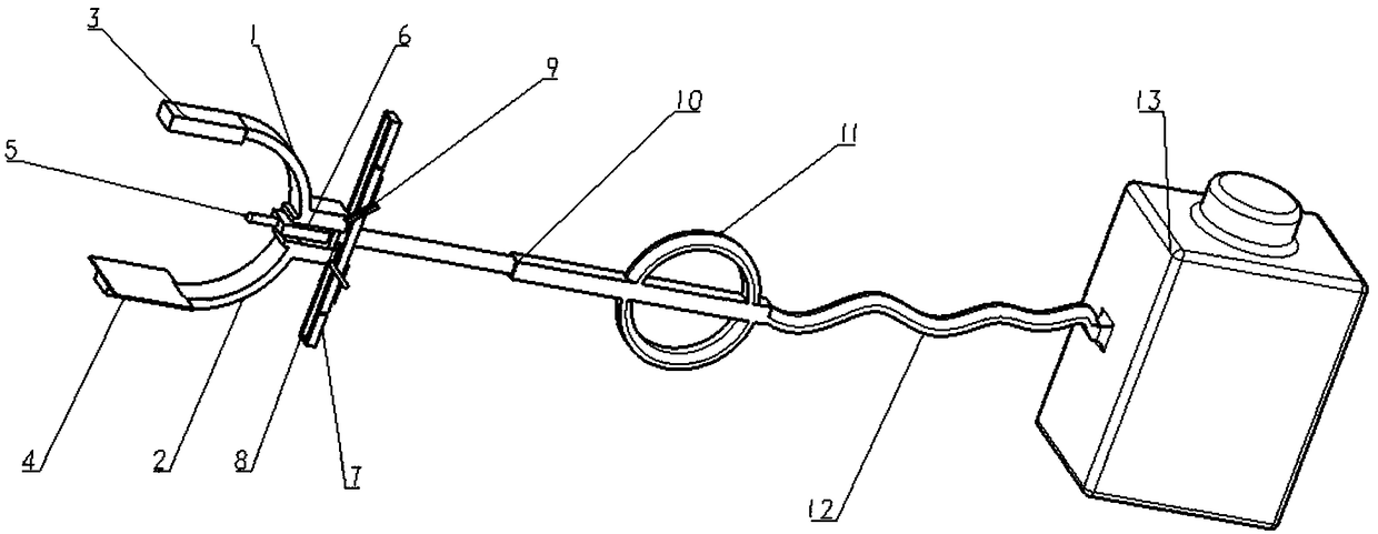 Electric deflection type pesticide-saving electrostatic spraying device and use method thereof