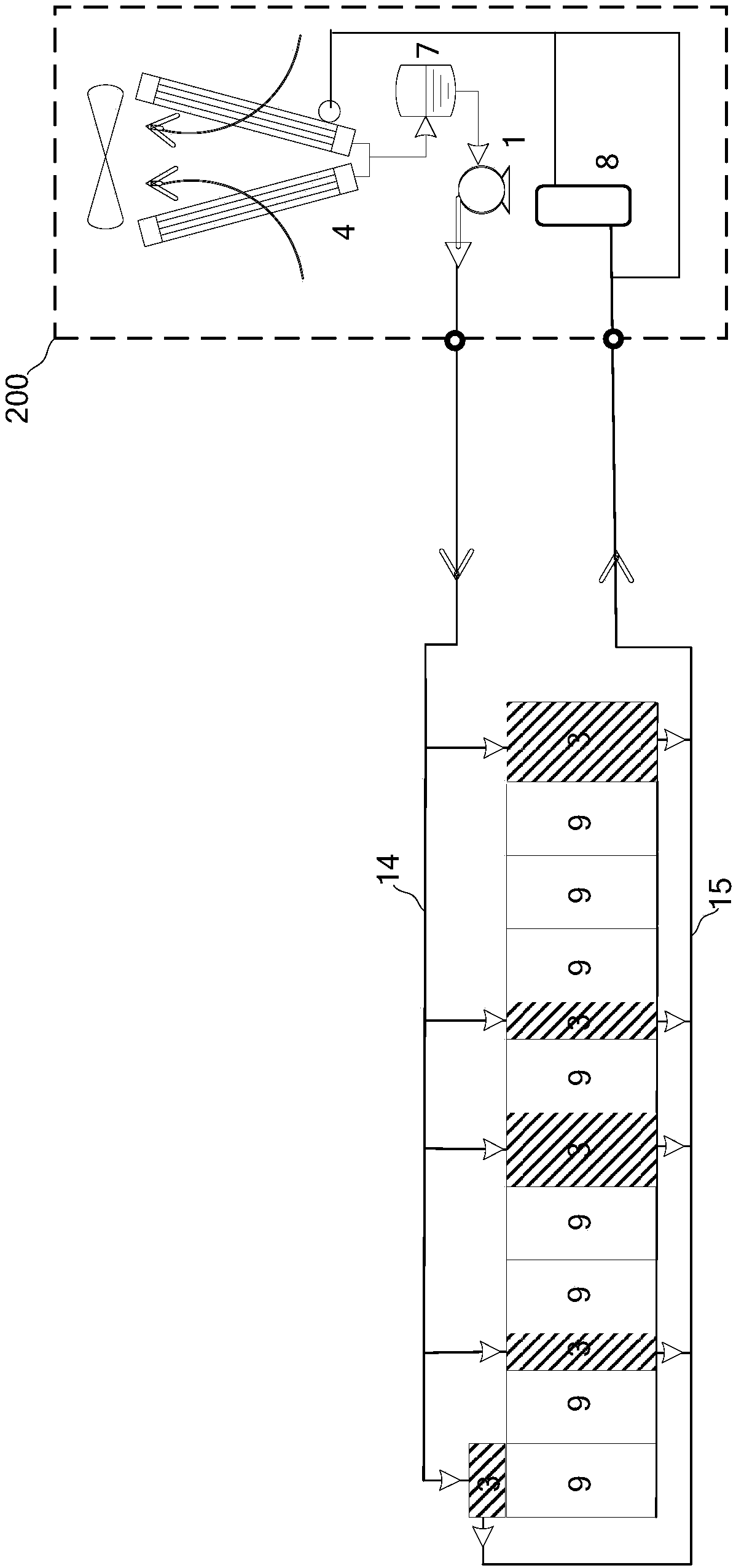 Passive heat pipe natural cooling multi-connection refrigerating system and control method thereof