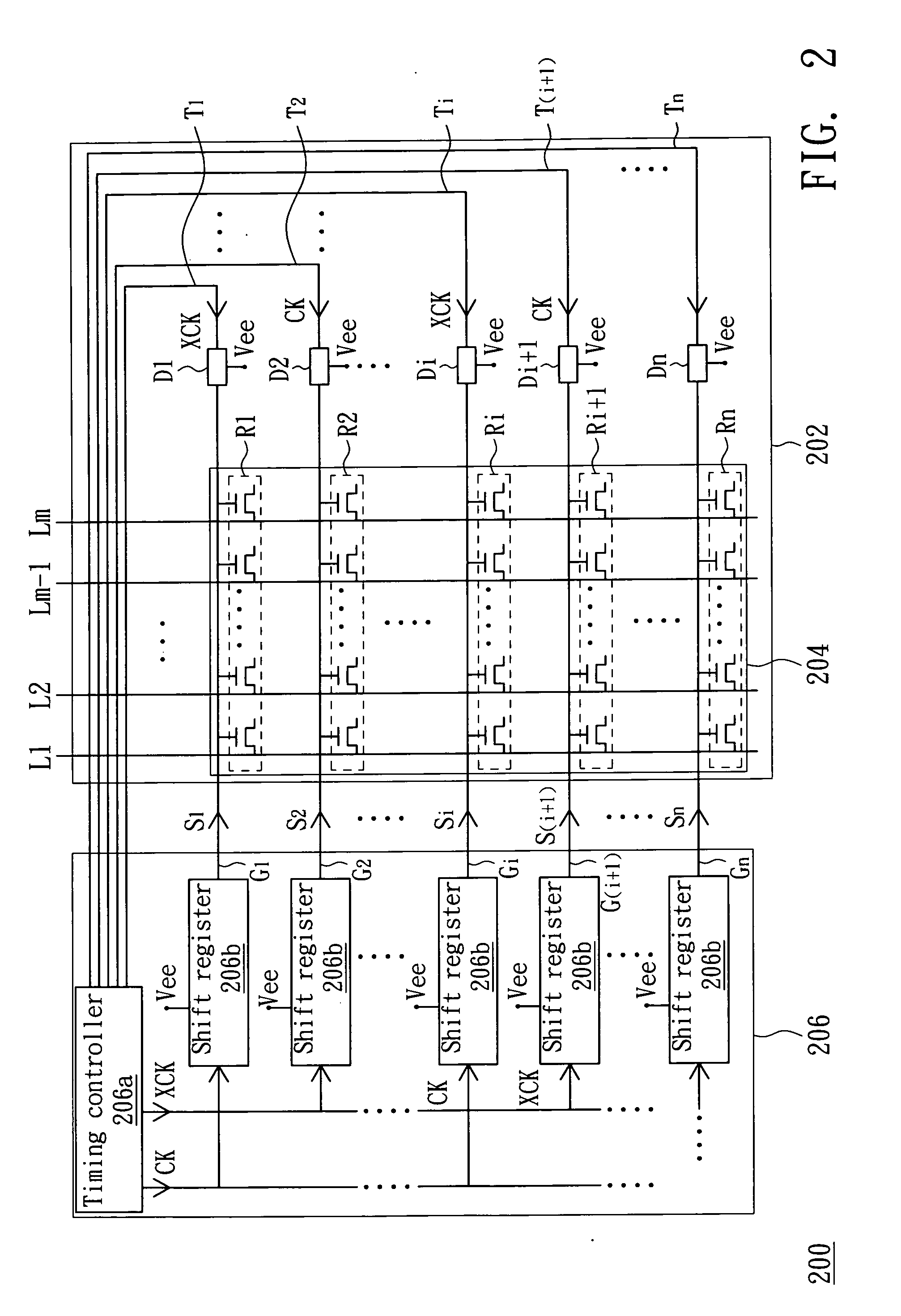 Flat display structure and method for driving flat display