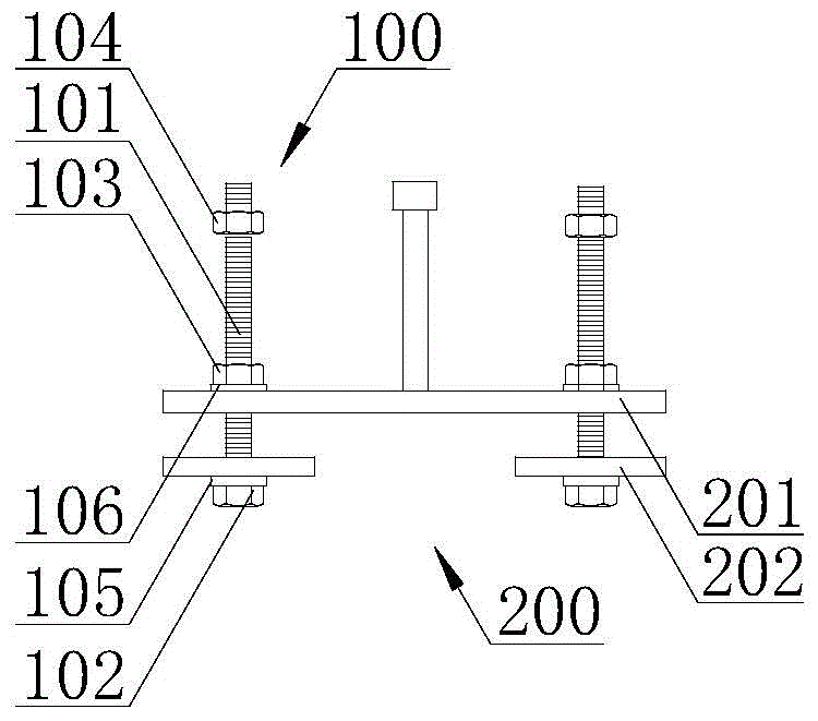Combined beam connecting structure with welding studs and application thereof