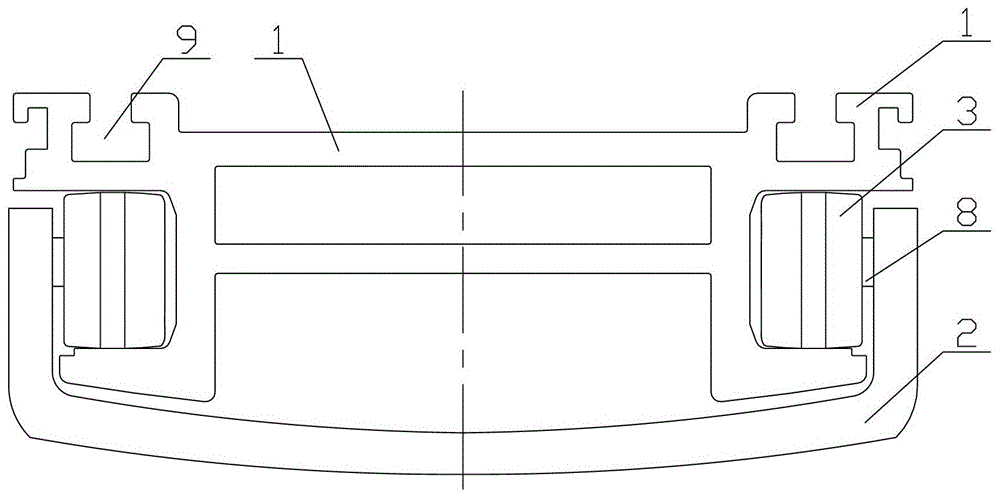 A self-aligning structure for guide rails of medical suspension bridges