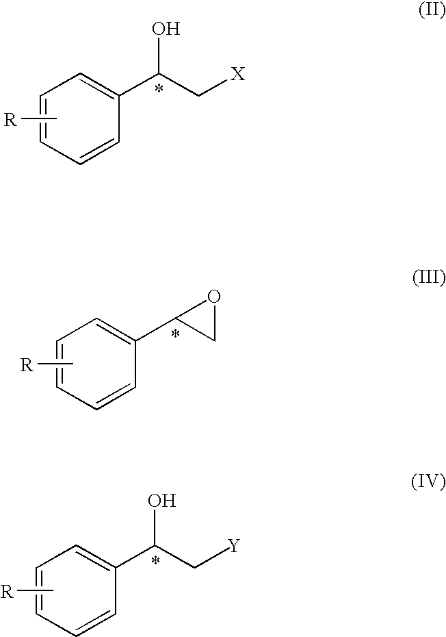 Method for the preparation of optically active 2-sulfonyloxy-1-phenylethanol derivatives