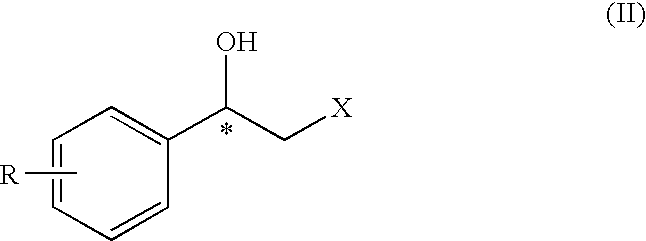 Method for the preparation of optically active 2-sulfonyloxy-1-phenylethanol derivatives