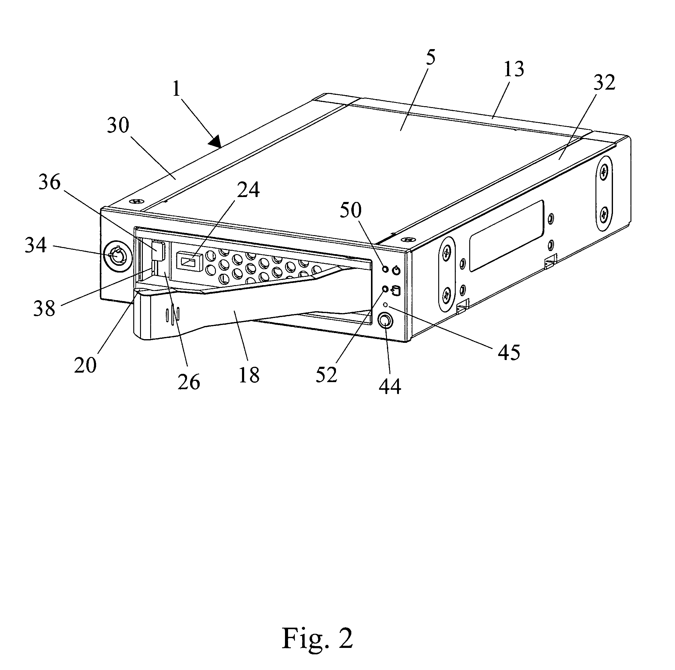 Receiving frame having removable computer drive carrier and lock