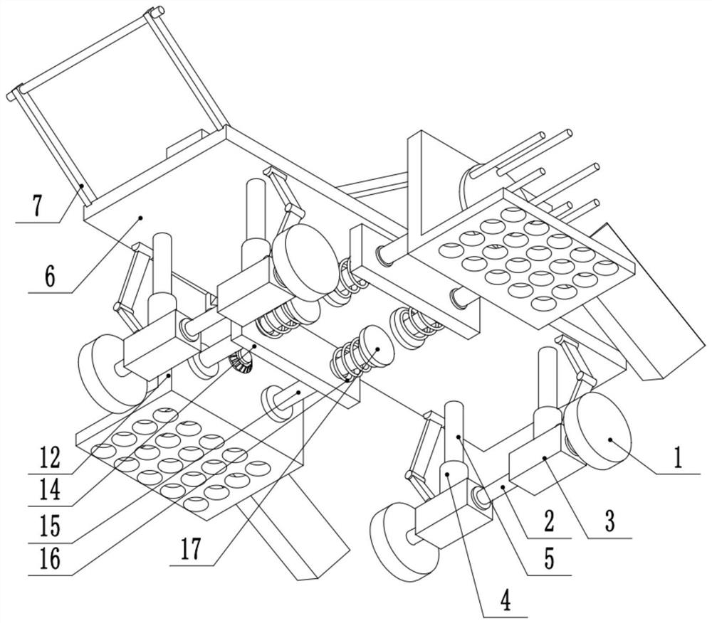 Spacing-adjustable soil loosening device for agricultural planting
