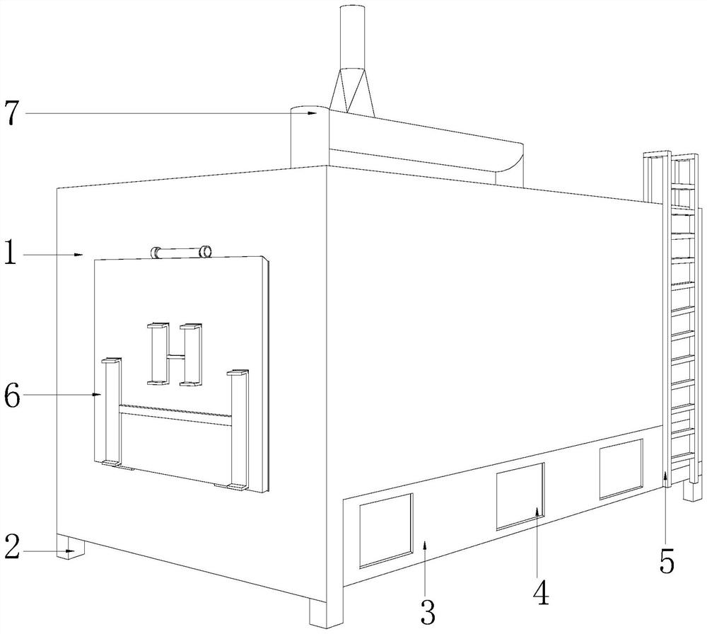A wood carbonization equipment with multi-functional door-assisted batch feeding
